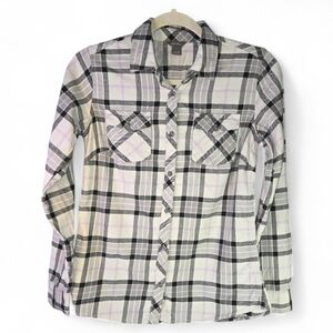 Eddie Bower Women's XS Plaid Flannel Button Down Extra Soft Western Gorpcore